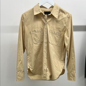 Nili Lotan Tan Button-Down Shirt